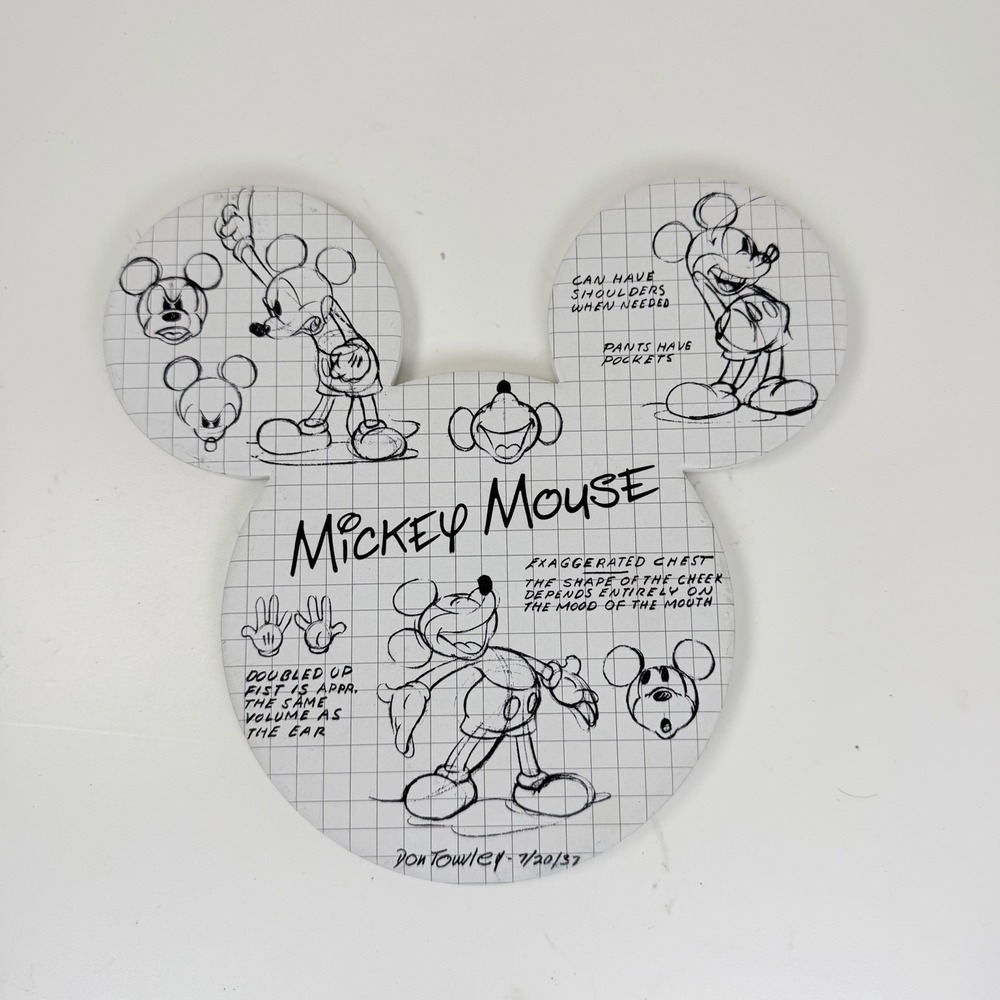 Disney Mickey Mouse Sketchbook Collection Trivet Cork Back